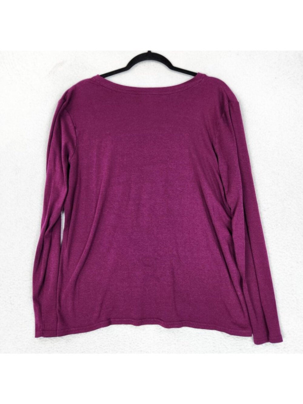 Eddie Bauer Shirt Womens XL Purple V Neck Long Sleeve Jersey Basic Casual Top - Picture 8 of 9